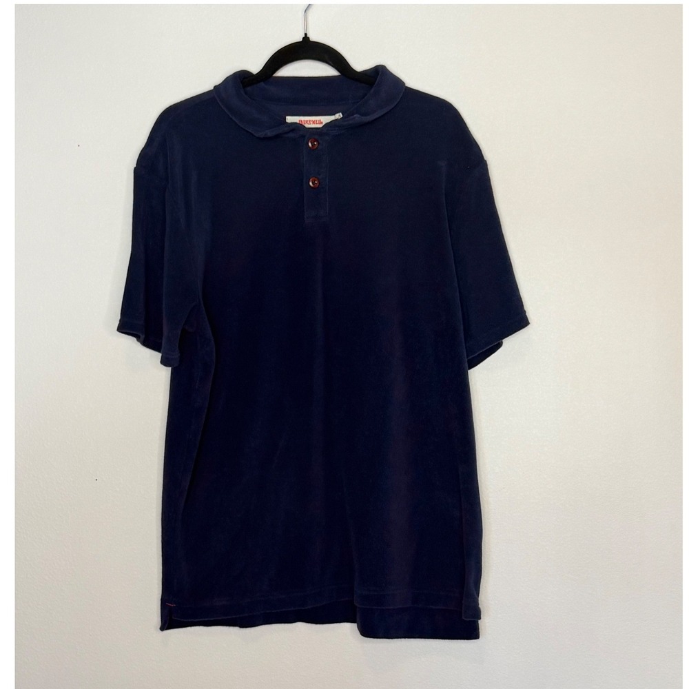 Birdwell Men's Blue Beach Britches Terry Cloth Polo Shirt Sz XL